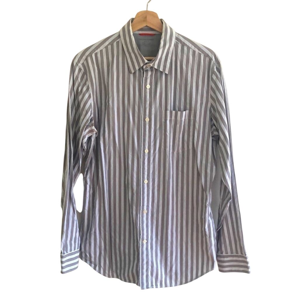 Banana Republic Slim Fit Stripe Button-Down Shirt Men's M Blue White